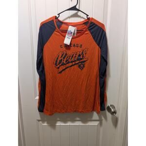 Chicago Bears NFL Team Apparel Long Sleeve Shirt Blue Orange Women's Size S New!